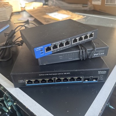 3 switches!!! VIMIN 8 Port Fast Ethernet Poe+ Switch with 2 Gigabit Uplink Ports