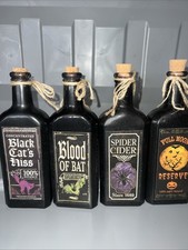9 Apothecary Witches Decor Bottles. Set Of 4 Halloween Decorations
