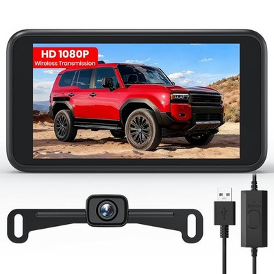 AUTO-VOX Wireless Car Backup Camera 5'' 1080P Monitor Powered by USB Boost Cable