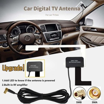 Windshield antenna DAB + antenna with amplifier car motor vehicle SMA plug adhesive antenna de