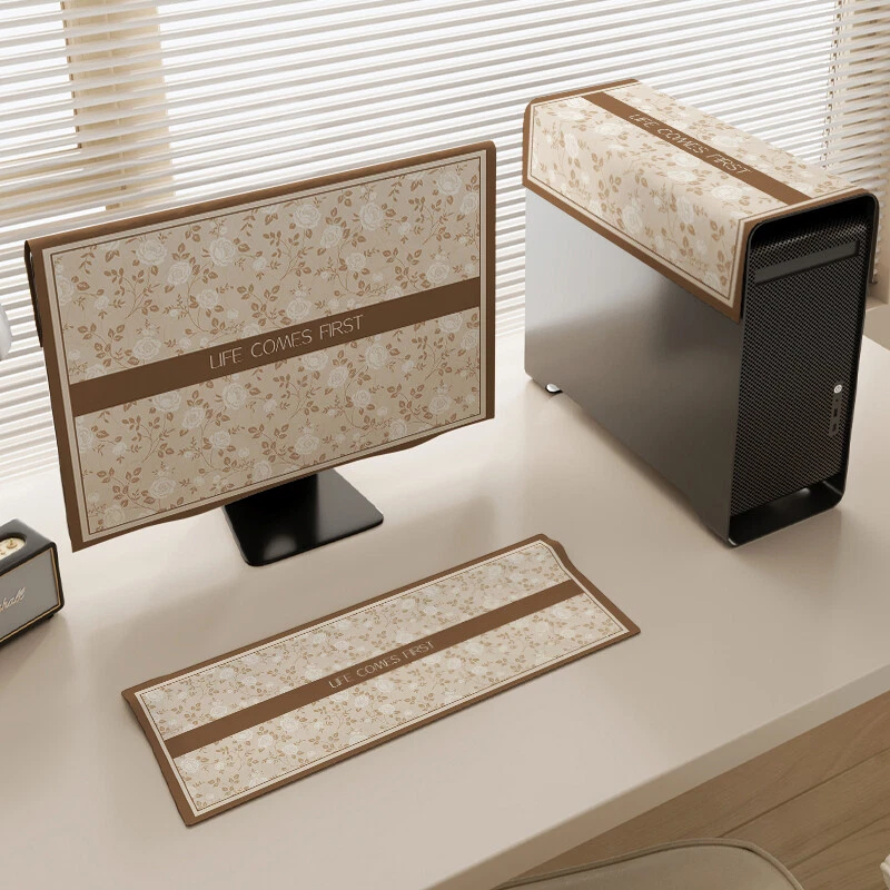 3pcs/set Computer Monitor Cover Keyboard Dust Cover Cloth Screen Protector Cloth - Image 4 of 4