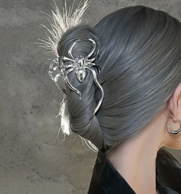 Silver Spider Hair Claw Clip Amazon.com : Halloween Spider Hair Claw Clips for Women  main image 4