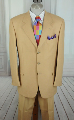 Lord R Colton Men's Wheat Herringbone Camel Hair SportCoat Blazer 43R 43 Reg