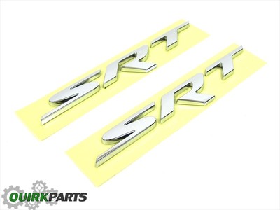 DODGE CHARGER CHALLENGER VIPER 300 SRT SRT8 CHROME EMBLEM NAMEPLATE SET/2 MOPAR