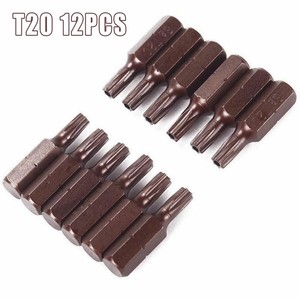 12pcs T20 Magnetic 1 4 Hex 25mm Shank Torx Security Screwdriver Bit With Hole B Ebay