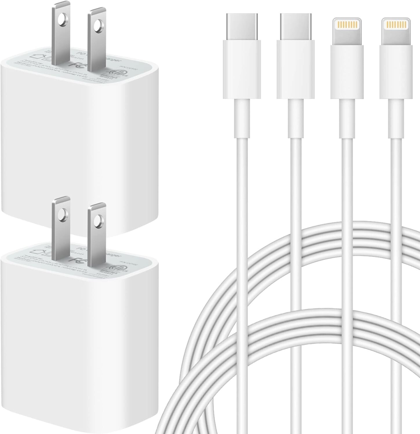 Super Fast 20W USB C Charger for iPhone iPad 6FT Cable 2Pack  -image
