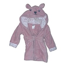 Carters Pink Bunny Terry Cloth Bath Robe Infant Baby Girl 100 Cotton 0-9 Months