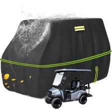4 Passenger Golf Cart Cover, Waterproof Golf Cart Storage Cover Universal Fit