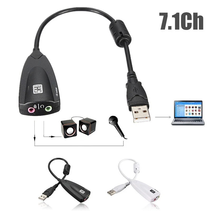 5Hv2 USB 7.1 Headset Adapter Cable Sound Card Headphone Microphone Converter AU - Image 4 of 4