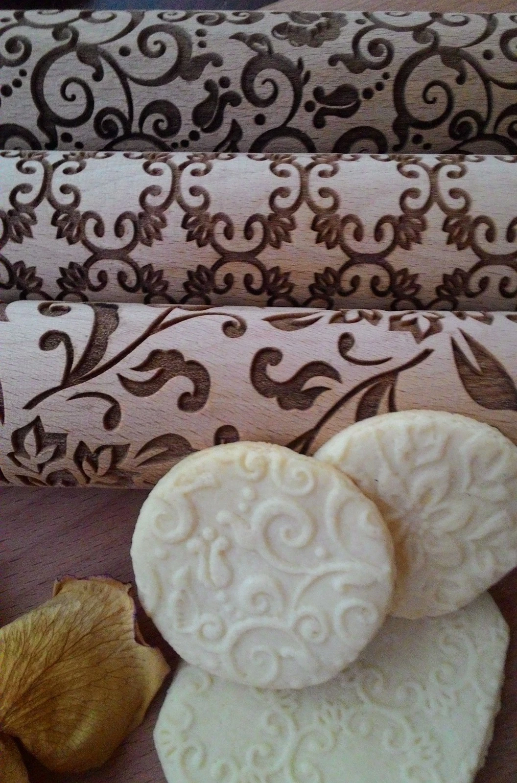 Rolling Pin Laser cut Design Tracery Flover Design Damask Pattern Set 3 pcs