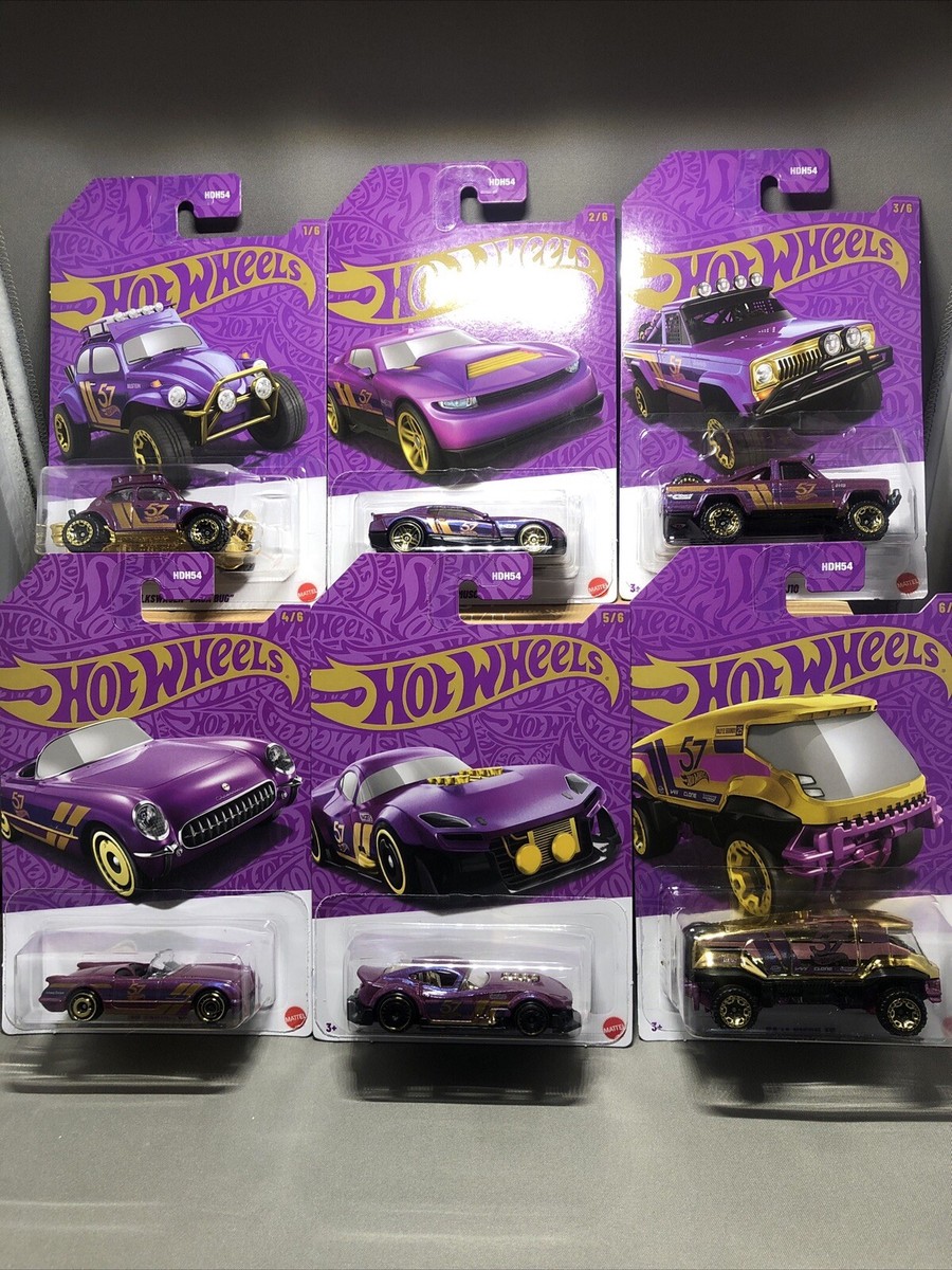 Hot Wheels 57&deg; Anniversario Viola E Oro | Scegli Tu Il Modello | Nuovo Sigillato