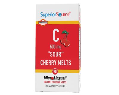 Superior Source Vitamin C 500 mg Sour Cherry Melts 90 Sublingual Tablet