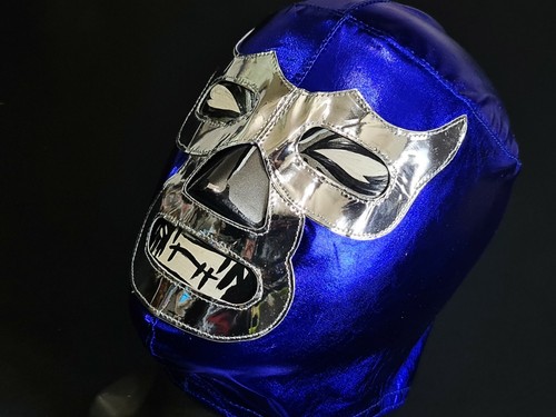BLUE WRESTLING MASK LUCHADOR COSTUME WRESTLER LUCHA LIBRE MEXICAN MASKE - Picture 4 of 10