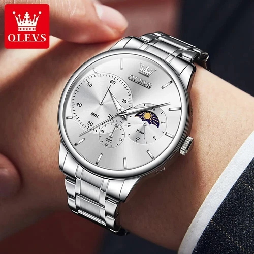 OLEVS Luxus Herrenuhren Quarzuhr Wasserdicht Leuchtende Uhr Herren Geschenk - Bild 6 von 28