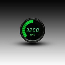 Led Digital Bargraph Memory Tachometer - Black Bezel - Green