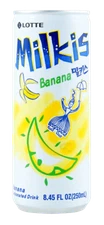 (6 Pack) LOTTE Korean Milkis Carbonated Fizzy Soda, Banana Flavor, 8.45 Fl Oz