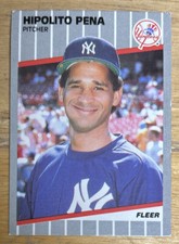 1989 Fleer Hipolito Peña Baseball Rookie Card (RC) #263 Yankees Pitcher Fair. rookie card picture