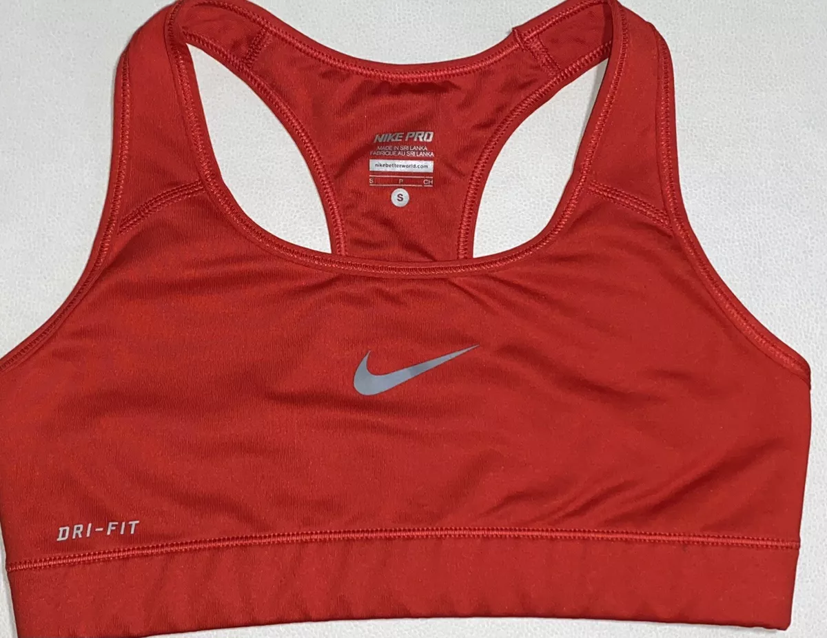 Women’s Nike Pro Dri-Fit Sports Bra Red, Size Small