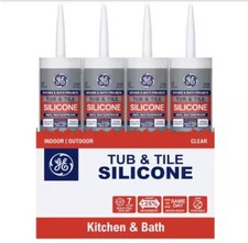 GE 2749485 Tub  Tile Silicone 1 Sealant, Clear, 10.1-oz. - Quantity 12