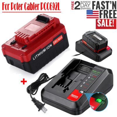20V Porter Cable PCC685L Lithium 6.0Ah Big Capacity PCC680L Battery + Charger