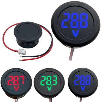 DC 4-100V Car Voltmeter Voltage Meter Two Wire Panel LED Digital Display Durable
