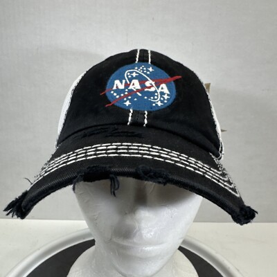 KBETHOS NASA Insignia Vintage Cotton Washed Distressed Stitch Baseball Mesh Hat