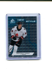 2021-22 CHL SP Game Used New Style Teal Foilboard Brayden Yager 4/10