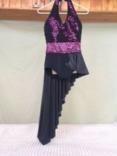 Purple  Black Sparkling Sequin Contemporary/Lyrical Adult Dance Costume