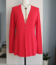 Adrienne Vittadini Women's Size M Button Closure Long Sleeve Cardigan Red Flaw