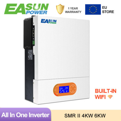 Solar Wechselrichter 4000W/6000W 24V/48V Off Grid Inverter MPPT Ladegerät BMS DE