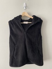 Tna Aritizia Black Fleece Hooded Vest Sz S
