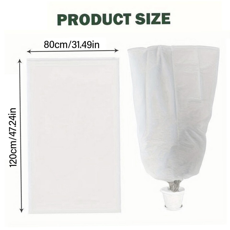 4xWinter Drawstring Plant Covers Nonwoven Fabric Winter Drawstring