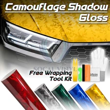 Gloss Camouflage Shadow Camo Car Vinyl Vehicle Wrap Sticker Decal Film Sheet DIY