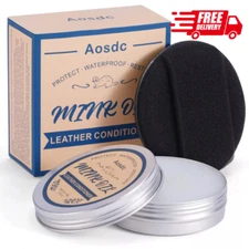 Aosdc Mink Oil Leather Conditioner Cleaner for Leather Boots Mink Oil Kit 3.5 oz