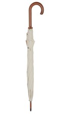 Walking Stick Umbrella with Beige Canopy and Crook Handle