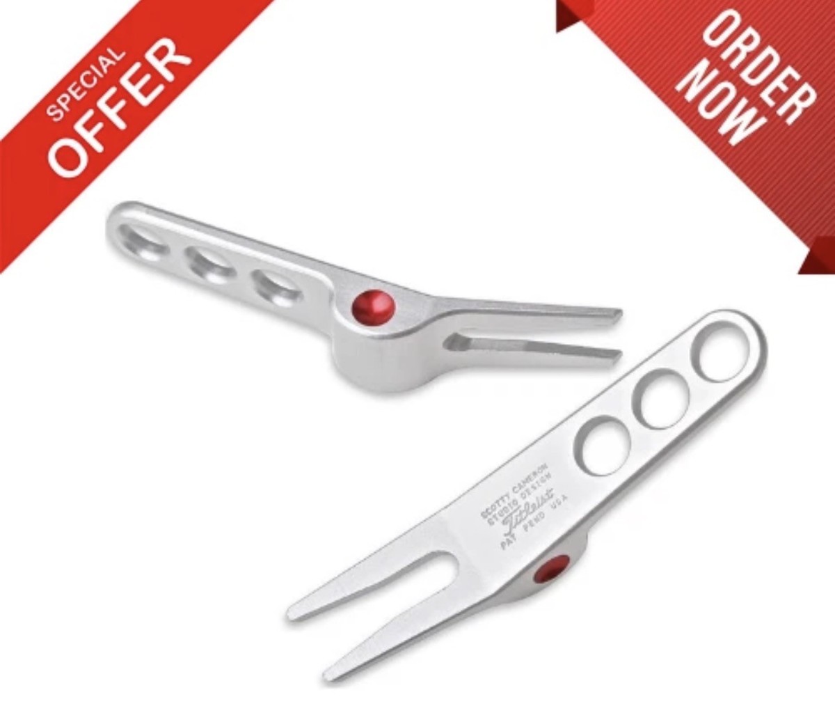 Scotty Cameron Pivot Divot Tool - Red Dot - Silver | eBay