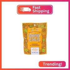 Gem Gem Ginger Candy Chewy Ginger Chews (Orange, 6.5 oz, 1 Pack)