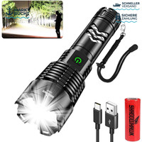 LED Taschenlampe XHP160.2 1.000.000 Lumen Aufladbar USB Taktisch IP67