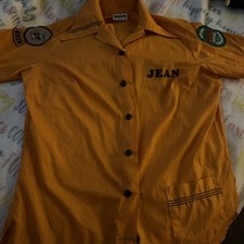 Bowling Shirt Vintage Ladies Size 32 West Coast Realty Orange 1970  s