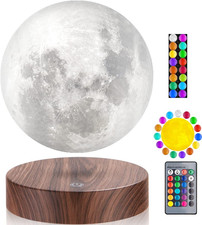 Levitating Moon Lamp, Floating and Spinning 3D Moon Light 16 Colors Model ,Gifts