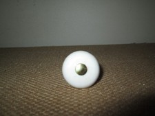 Lot of 8 Vintage 1.25" White Porcelain Ceramic Brass Drawer Cabinet Pull Knobs