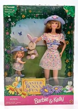 1998 Barbie Doll & Kelly (Shelly) Easter Bunny Fun Gift Set / Mattel 21720, NrfB