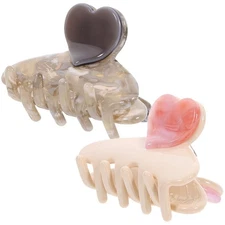 MAGICLULU 2pcs Heart Claw Clips for Women Large Love Hairpins for Ponytails a...