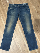 Diesel Mens Blue Stretch Straight Jeans Mediu...