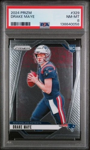 2024 Panini Prizm - Rookies Drake Maye #329 (RC) PSA 8 NM-MT Patriots