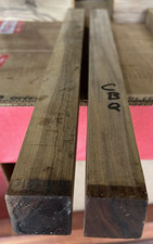 TWO KILN DRIED EXOTIC SAPPY BOCOTE TURNING BLANK LUMBER WOOD 1.5 X 1.5 X 24" CBQ