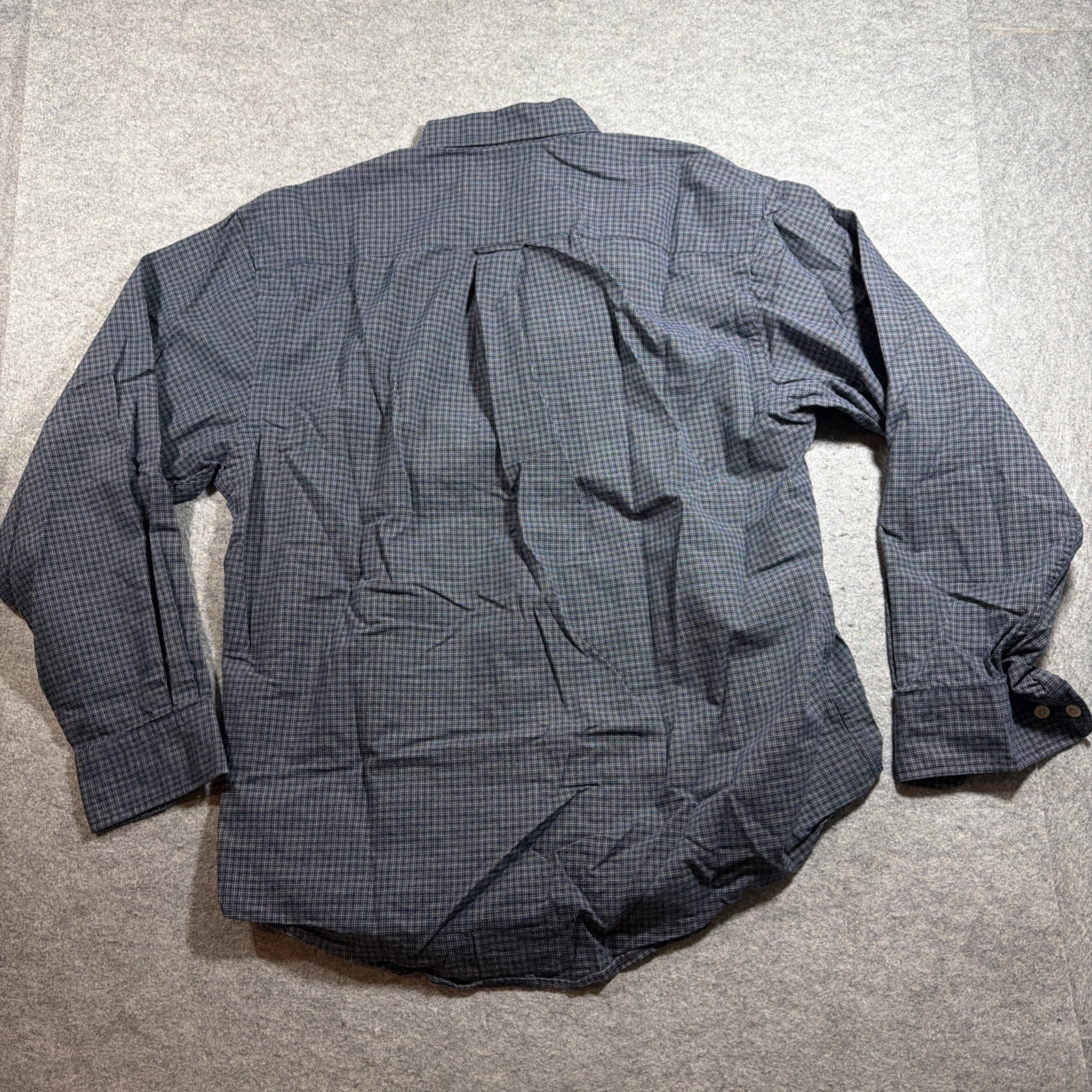 Nautica Plaid Button Down Shirt Mens L Navy White Cotton Long Sleeve Casual thumbnail 8