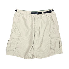 REI Cargo Shorts Mens Large Khaki Nylon Belted Hiking Outdoor Pockets UPF 50 