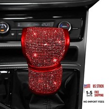 Bling Auto Gear Shift Knob Cover, Car Knob Gear Stick Protector with Red