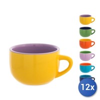 12X Kaffeetassen Home Samba Aus Keramik Ohne Untertassen Bunt Cc115